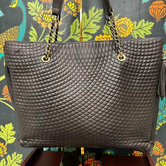 Bally Vintage Brown Quilted Lambskin Tote (Late 1980s–Early 1990s) - Picture 10 of 14